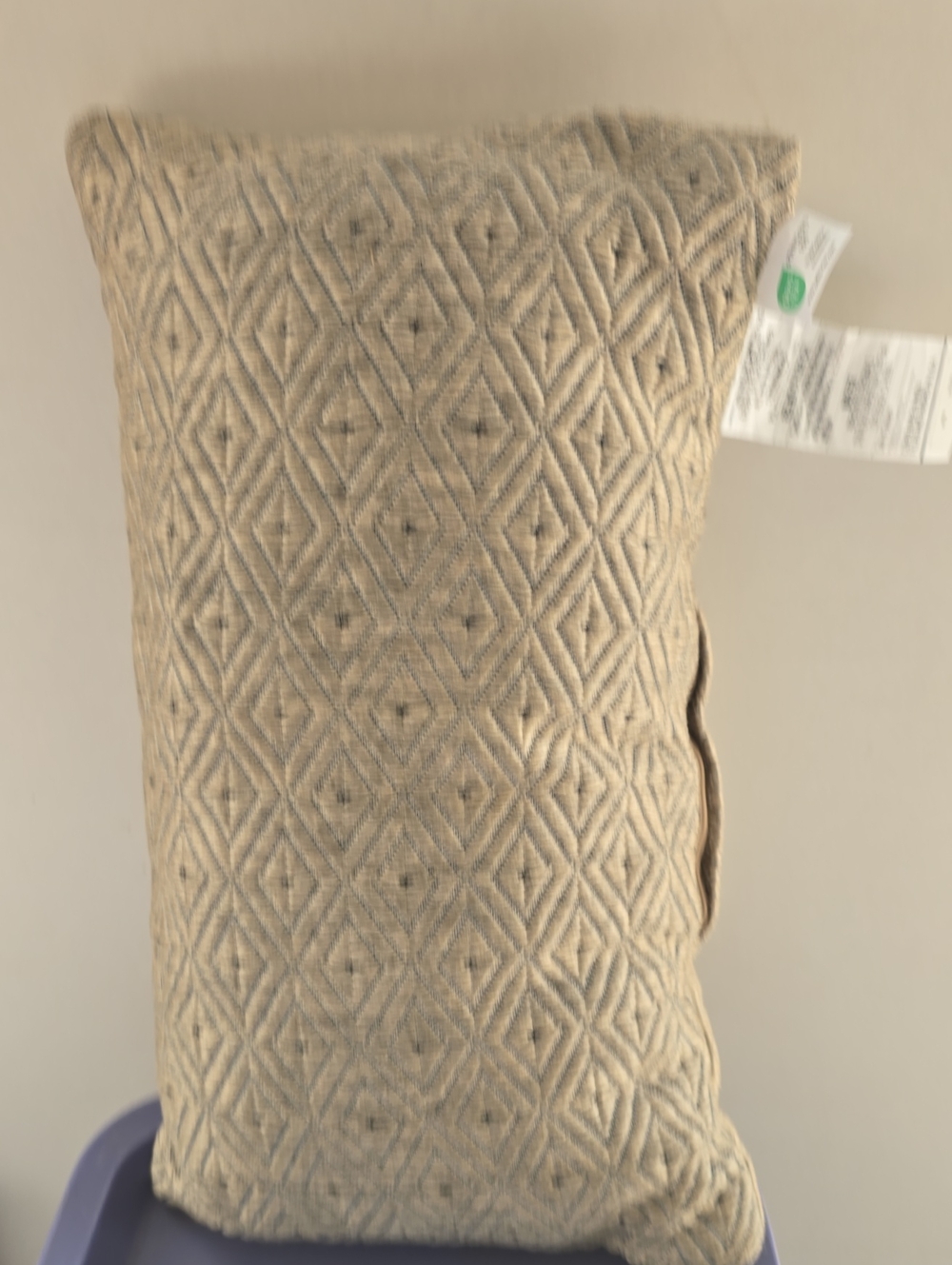 Neutral Diamond-Pattern Decorative Pillow - Unbranded